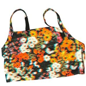OFFLINE by Aerie Goals Floral Print Sports Bra Size XS Adjustable Straps Yoga